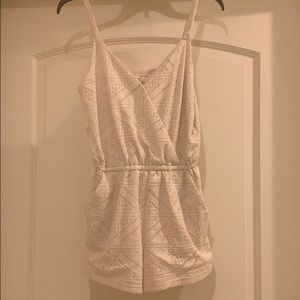 CREAM ROMPER WITH SINGED WAIST